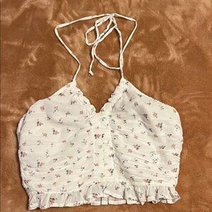Floral Halter Neck Women Top